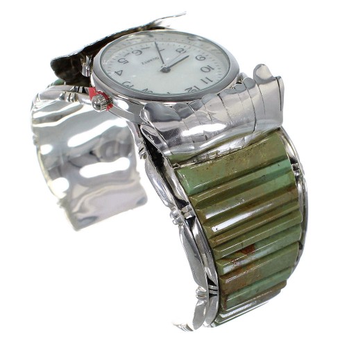 Southwest Turquoise Genuine Sterling Silver Cuff Watch CX48835