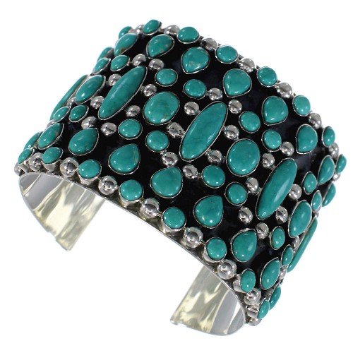 Turquoise Southwest Genuine Sterling Silver Cuff Bracelet CX49008