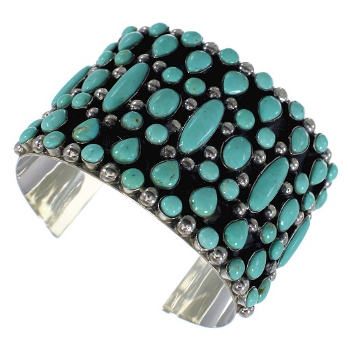 Genuine Sterling Silver Turquoise Southwest Cuff Bracelet CX49011