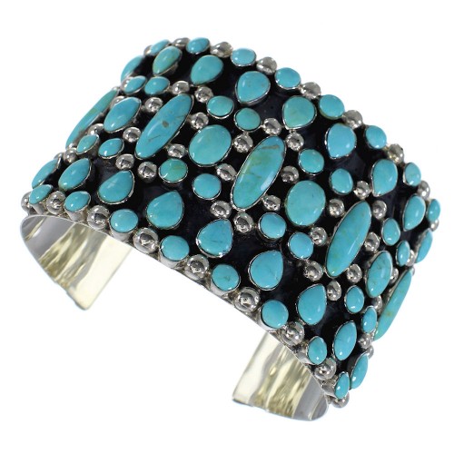 Authentic Sterling Silver Southwestern Turquoise Cuff Bracelet CX49039