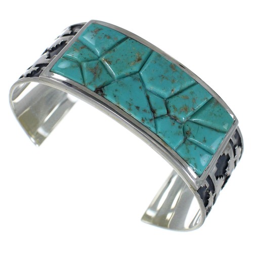 Turquoise Authentic Sterling Silver Substantial Cuff Bracelet CX49248