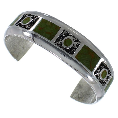 Turquoise Genuine Sterling Silver Southwest Cuff Bracelet CX49652