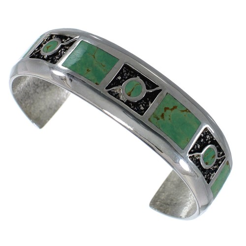Turquoise Southwest Authentic Sterling Silver Cuff Bracelet CX49658