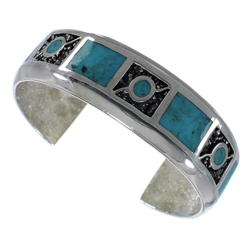 Authentic Sterling Silver Southwest Turquoise Cuff Bracelet CX49661