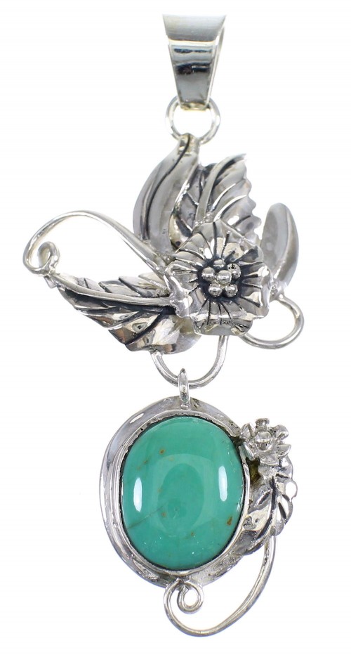 Flower Silver Turquoise Pendant AX50201