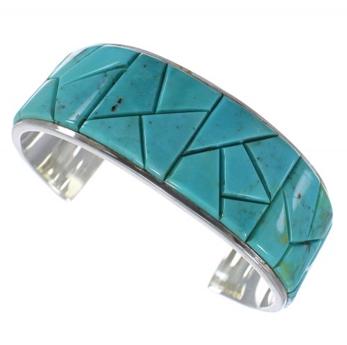 Sterling Silver Turquoise Well-Built Southwest Cuff Bracelet CX49900