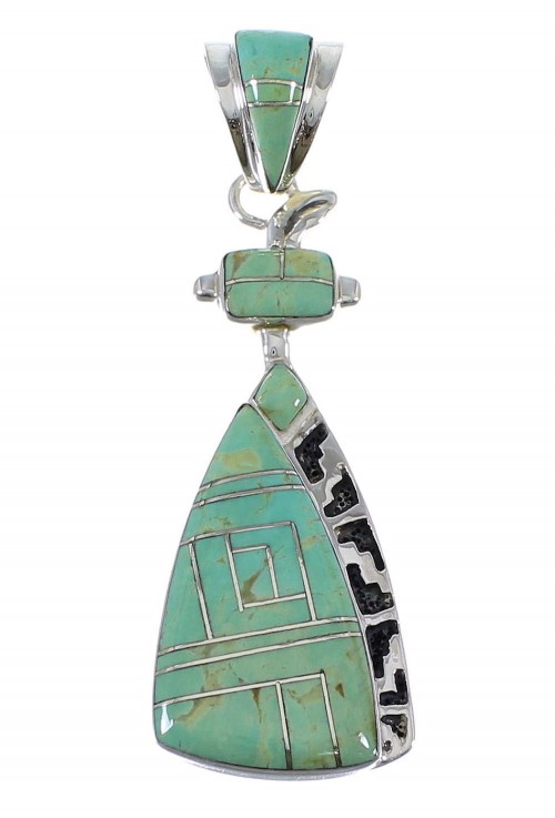 Southwestern Turquoise Authentic Sterling Silver Pendant AX50359