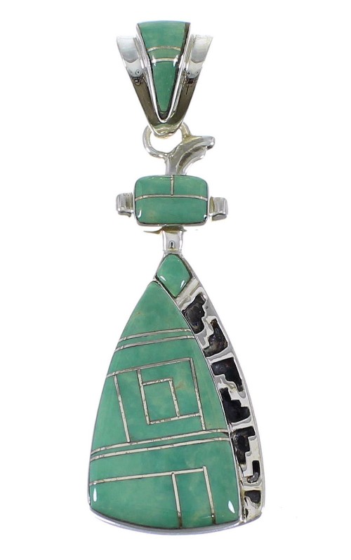 Sterling Silver Turquoise Inlay Pendant AX50364