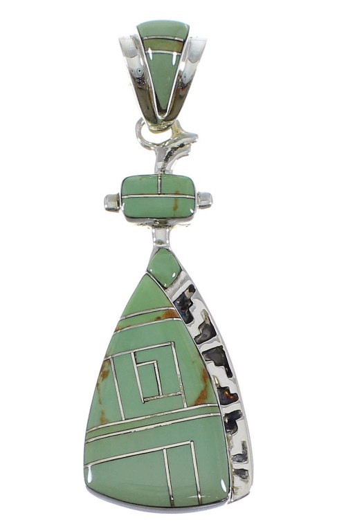 Silver Turquoise Inlay Pendant AX50366