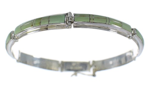 Southwest Authentic Sterling Silver Turquoise Link Bracelet CX50313