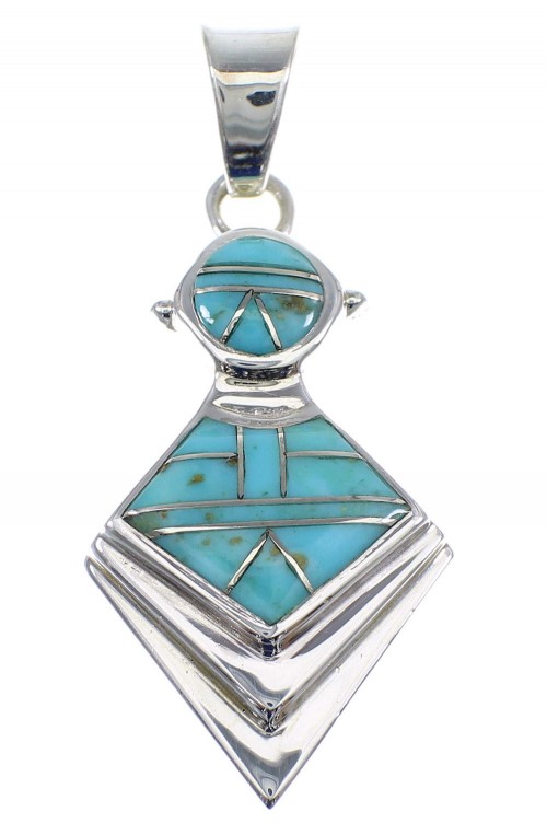 Southwestern Sterling Silver Turquoise Slide Pendant AX51252