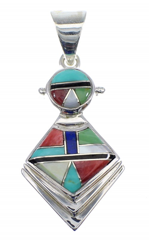 Multicolor And Sterling Silver Slide Pendant AX51281