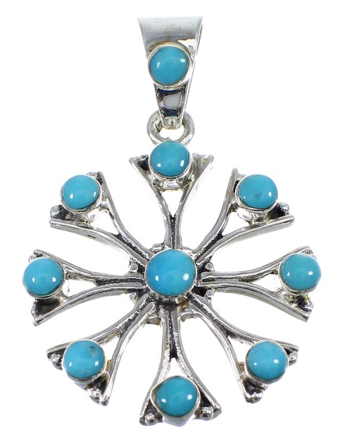 Authentic Sterling Silver Turquoise Jewelry Pendant AX51577
