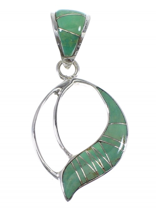 Sterling Silver And Turquoise Inlay Pendant AX51842