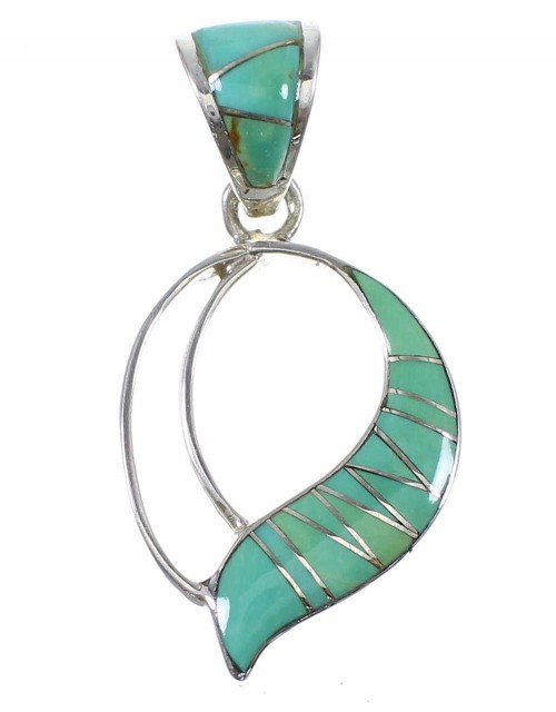 Authentic Sterling Silver And Turquoise Pendant AX51845