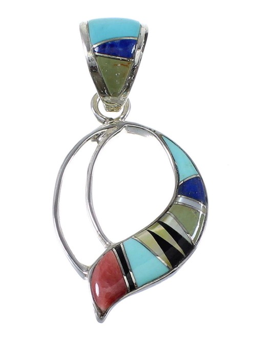 Multicolor And Sterling Silver Slide Pendant AX51885