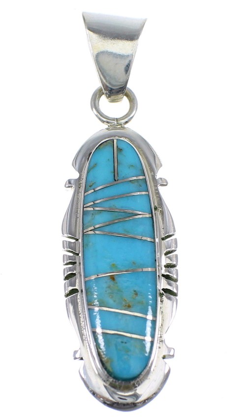 Southwestern Turquoise And Silver Pendant YX51583