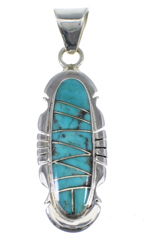 Southwestern Turquoise Silver Slide Pendant YX51586