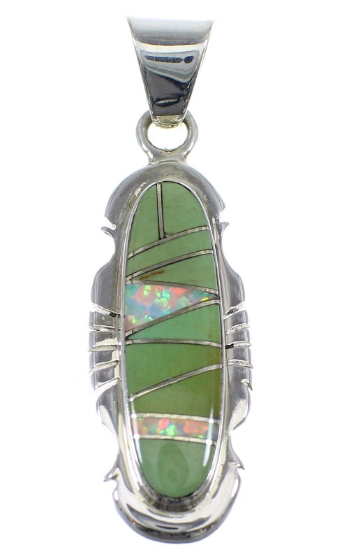 Silver Jewelry Turquoise And Opal Inlay Pendant  YX51590