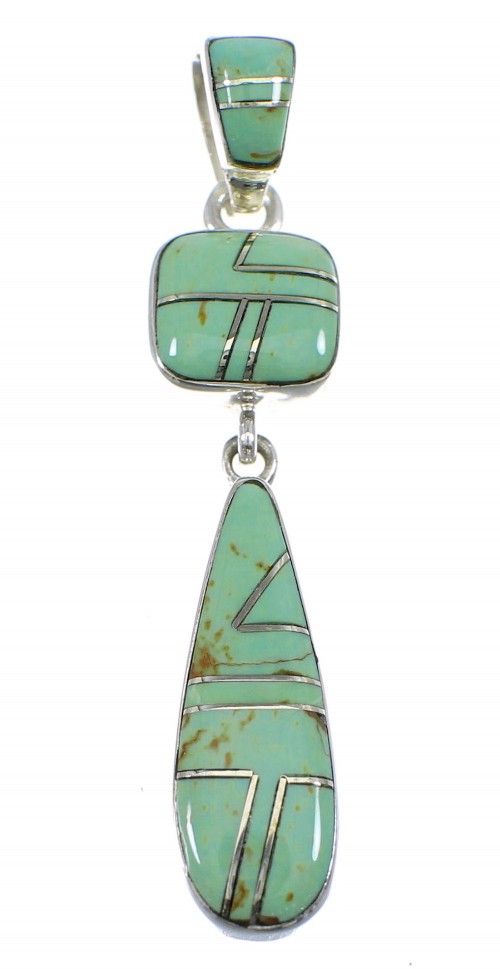 Turquiose Inlay Genuine Sterling Silver Pendant YX51698