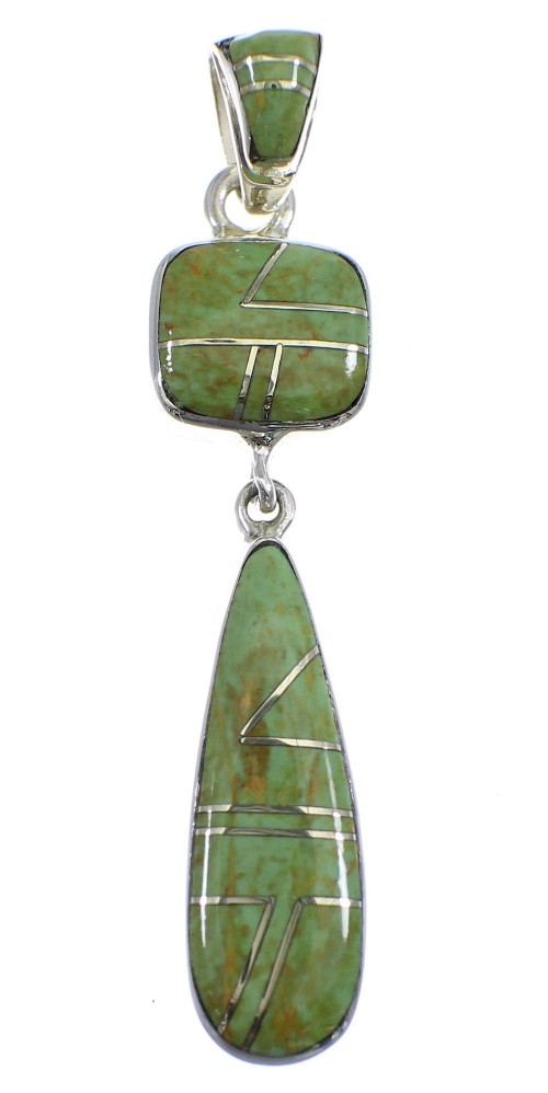 Southwestern Turquiose Inlay Sterling Silver Pendant YX51704