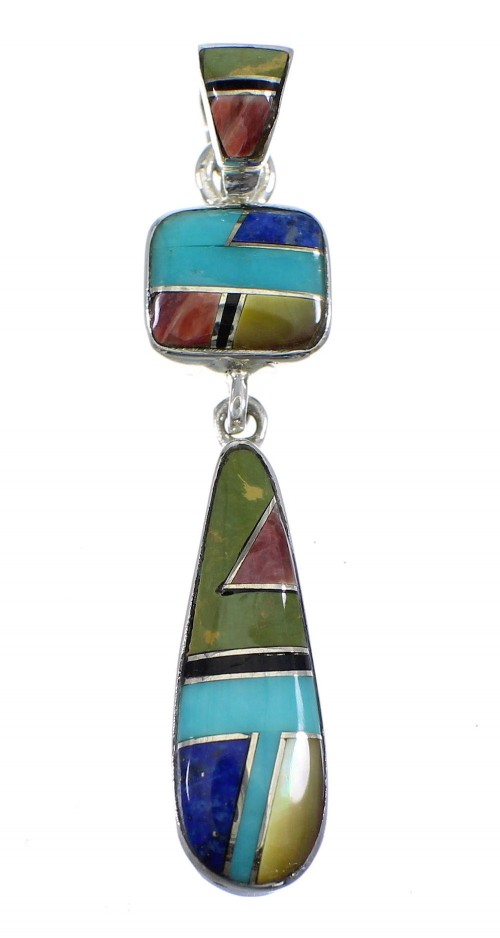 Southwest Sterling Silver Multicolor Pendant YX51716