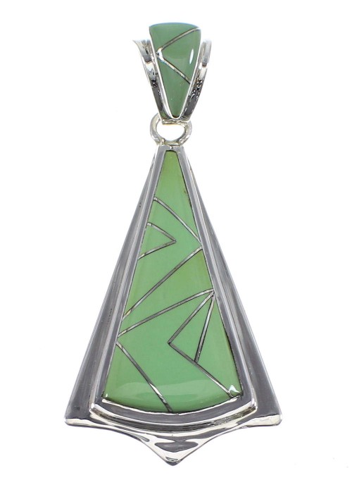 Southwestern Turquoise Inlay Sterling Silver Pendant YX51735