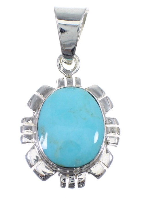 Southwestern Turquoise Silver Pendant YX52424