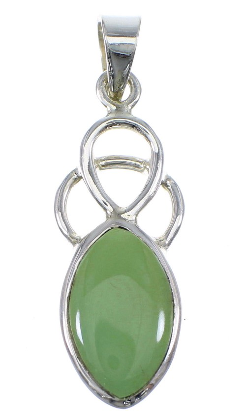 Turquoise Southwestern Sterling Silver Pendant YX52483