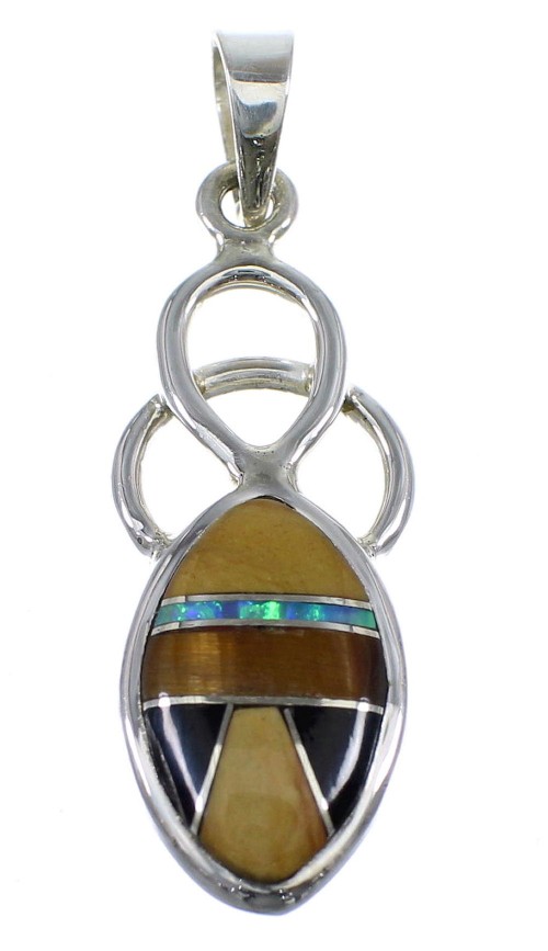 Multicolor Silver Southwestern Pendant YX52497