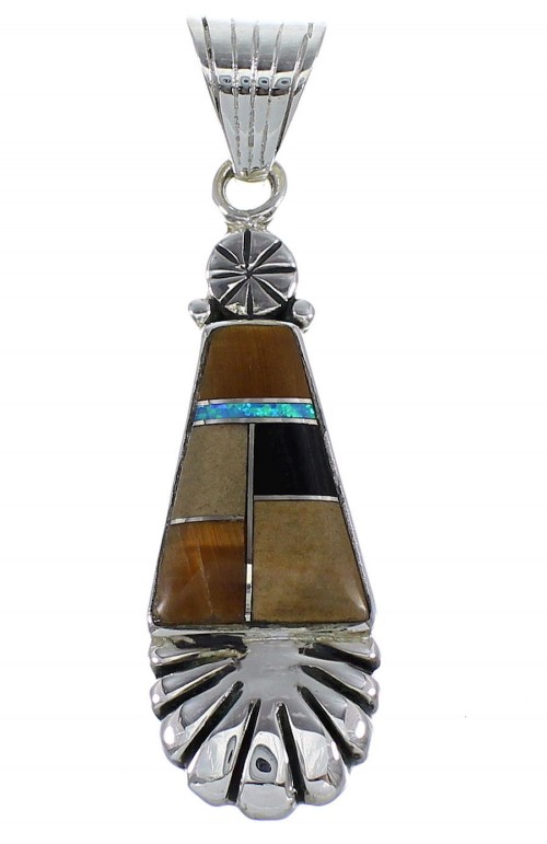 Multicolor Sterling Silver Southwestern Pendant YX52513