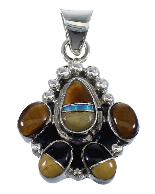 Southwestern Multicolor Sterling Silver Pendant YX52522