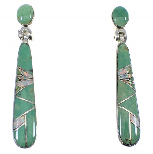 Turquoise And Opal Sterling Silver Southwest Earrings YX53649