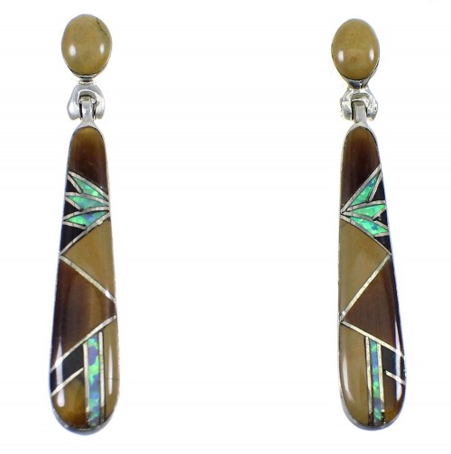 Multicolor Sterling Silver Post Dangle Earrings YX53655