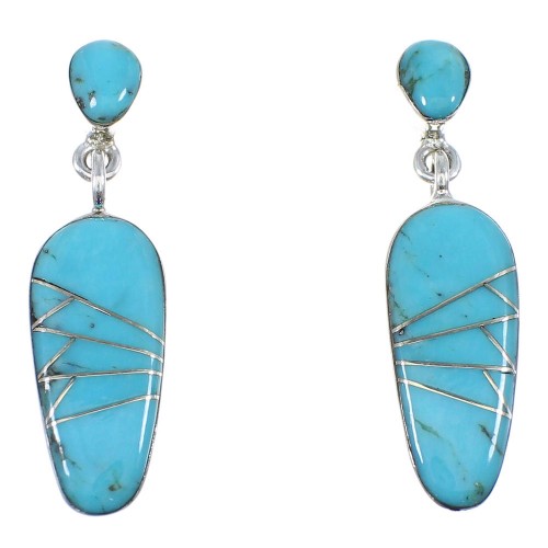 Turquoise Genuine Sterling Silver Earrings YX53173