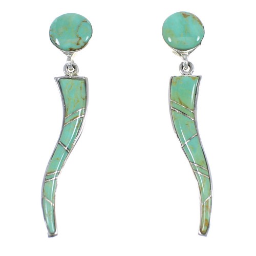 Southwestern Turquoise Sterling Silver Earrings YX53077