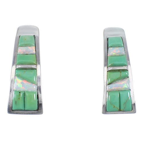 Turquoise Opal Sterling Silver Earrings YX52945