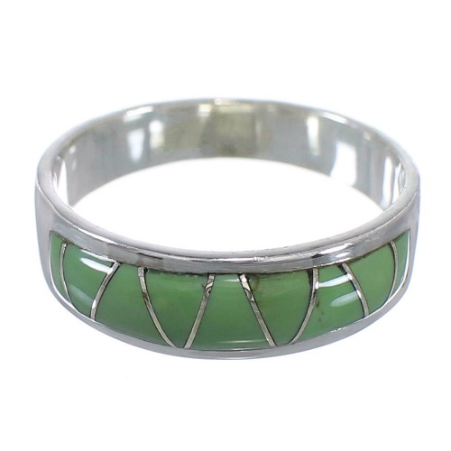 Genuine Sterling Silver And Turquoise Inlay Ring Size 6-1/4 AX53426