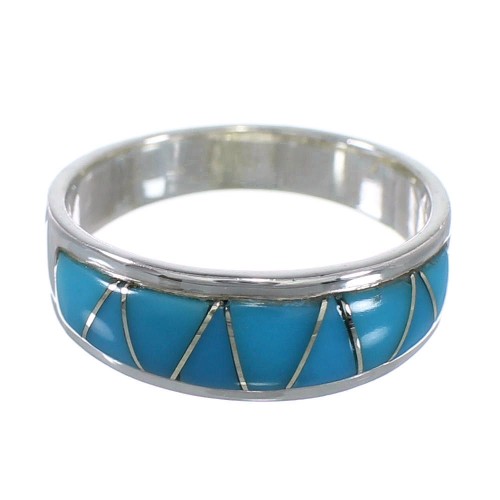 Turquoise Southwestern Authentic Sterling Silver Ring Size 5-3/4 AX53457
