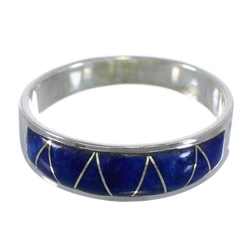 Lapis Southwestern Silver Ring Size 6-1/2 AX53567