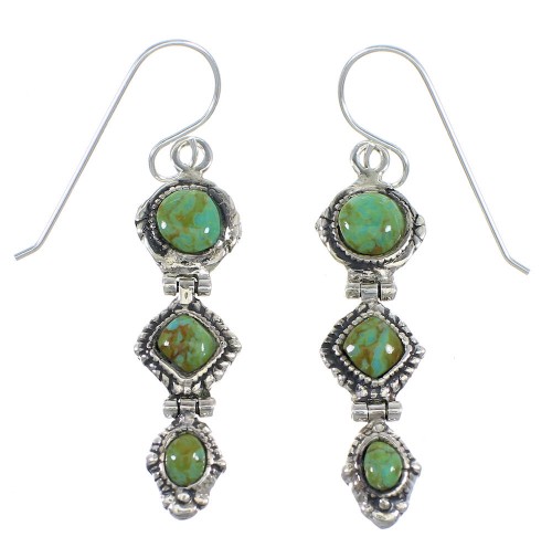 Turquoise Authentic Sterling Silver Hook Earrings RX55175