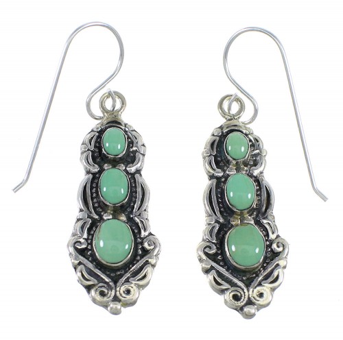 Turquoise And Sterling Silver Hook Dangle Earrings RX55260