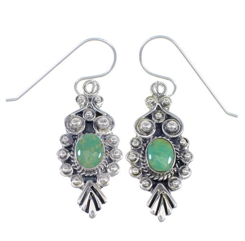 Turquoise Sterling Silver Hook Dangle Earrings RX54634