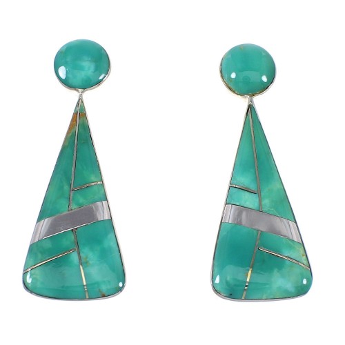 Sterling Silver And Turquoise Post Earrings RX54820