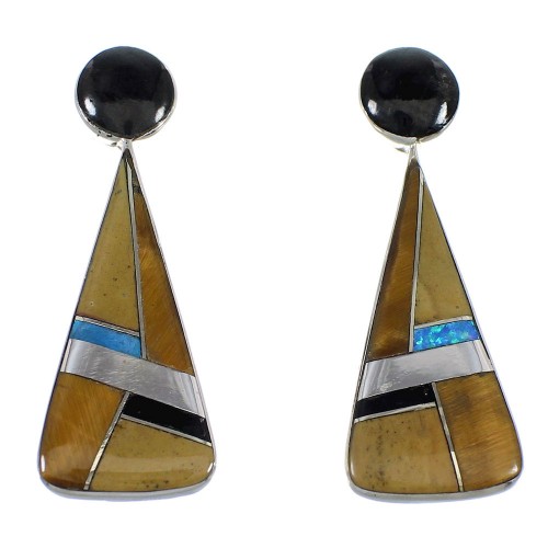 Multicolor Sterling Silver Post Earrings RX54868