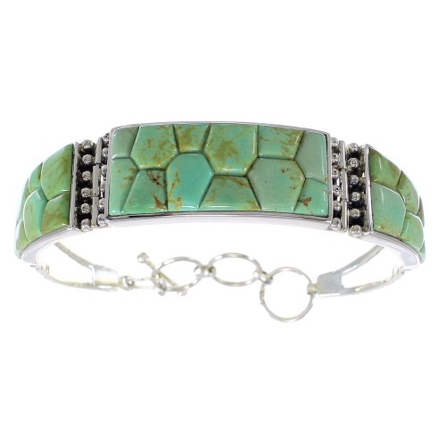 Turquoise Sterling Silver Southwest Link Bracelet AX54454
