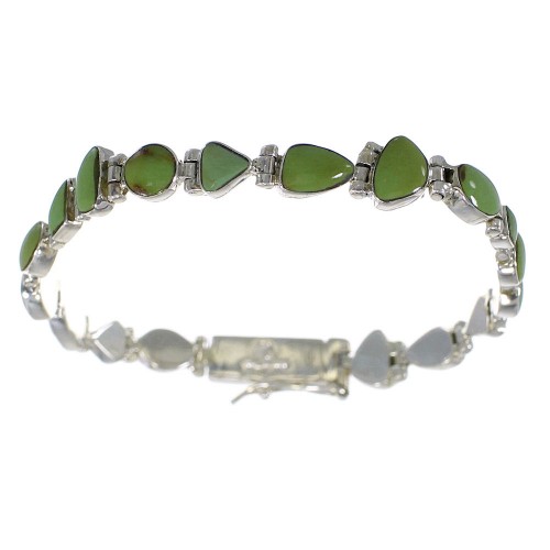 Southwestern Turquoise Sterling Silver Jewelry Link Bracelet AX54246