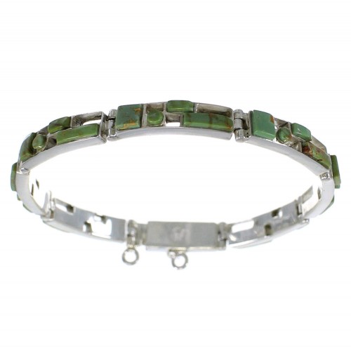 Southwestern Sterling Silver Turquoise Link Bracelet AX54357