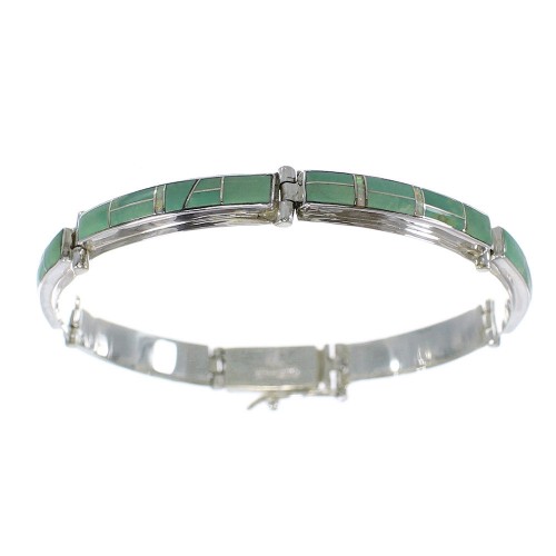 Turquoise And Opal Southwest Silver Jewelry Link Bracelet AX55088