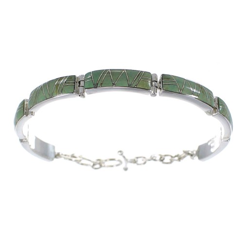 Southwestern Turquoise Jewelry Sterling Silver Link Bracelet AX54992